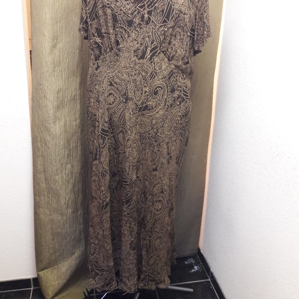 Brown Dress Size 24 Flutter Short Sleeve